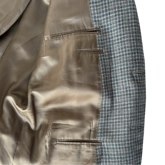 Canali Lightweight European silk/wool blend plaid check blazer | 58R IT (US 48R) - Picture 11 of 16